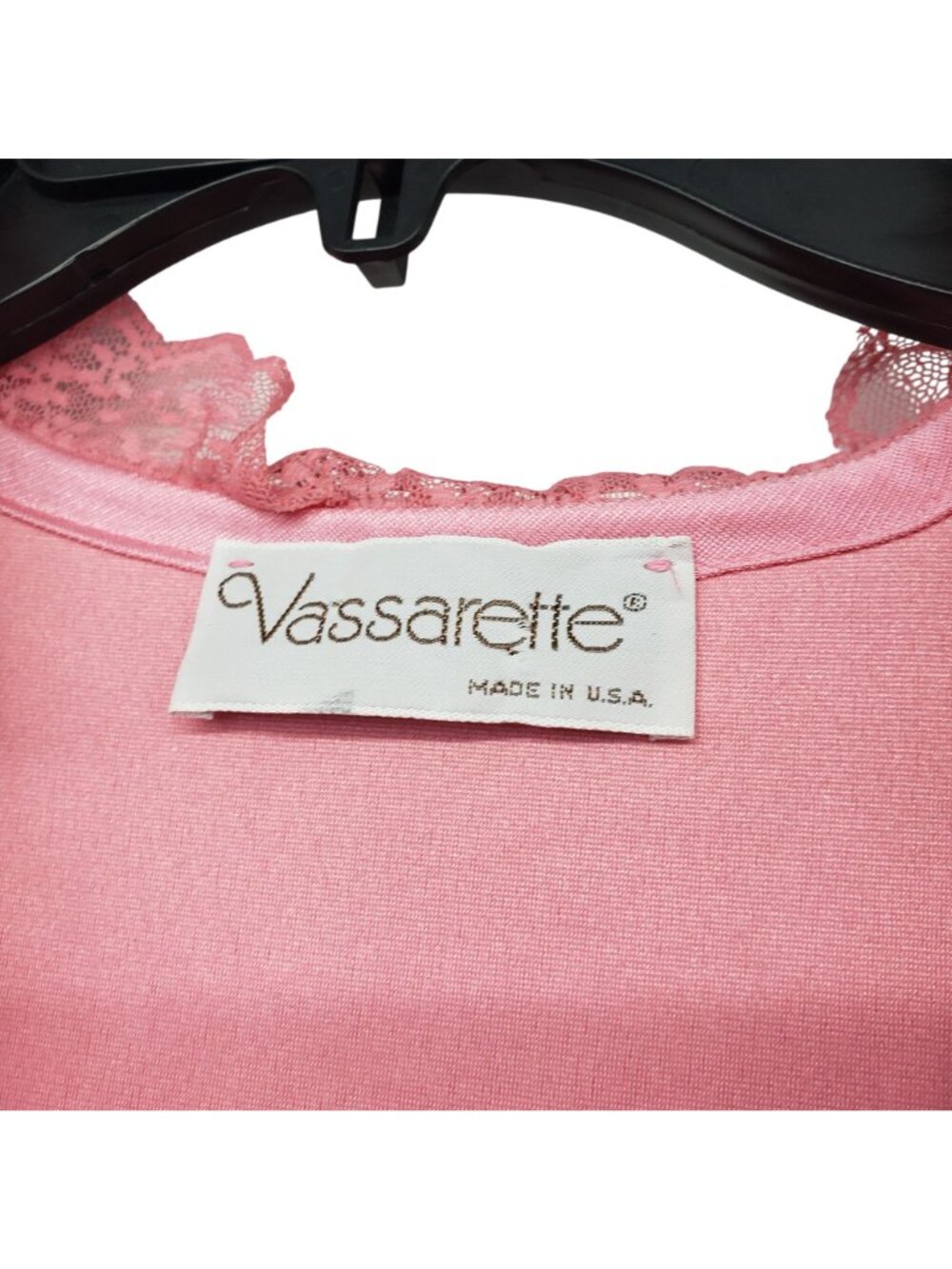 Vintage 1960s Vassarette Fuzzy Pink Lace Trim Ruffle House Coat Kitty Forman - Picture 2 of 13